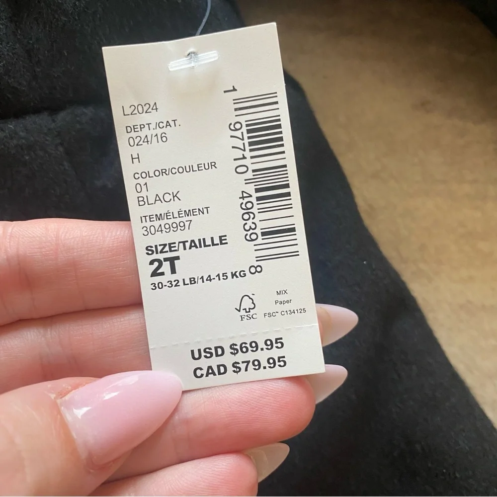 The Children's Place Black Pea Coat